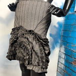 Ruffled tweed midi skirt Brown Size XL Photo 0