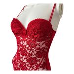 Victoria's Secret Victoria’s Secret gold label 34A bright red lace bodysuit, Teddy padded bustier Photo 6