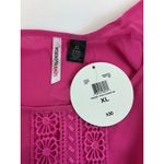 Love by Design Pink Sheer Cape Top Crochet Trim Flowy Blouse Cover Up Cropped XL Photo 11