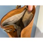 Mark & Graham bag brown leather small initials heavy gold chain soft Photo 9