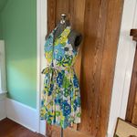 Aura Naturally Joyful Blue Multi Floral Print Mini Dress w/ Pockets - Sz Small Photo 8