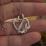 “I Love You Mom” Sterling Silver CZ Infinity Heart Necklace Photo 2