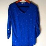 Josephine Chaus Chaus S Lapis Blue Silver Sparkle Tunic Top Photo 0