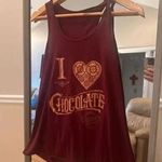 I Love Chocolate‎ Razorback Tank Top Size Medium Burgundy Red Photo 0
