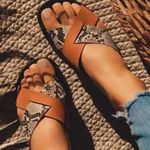 Bamboo  Snakeskin Sandals Photo 1