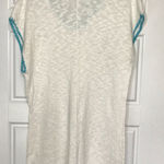 Fresh Produce Fresh Produce Swim Cover Women's M/L Sheer White Turquoise Trim Cotton, Linen Photo 0