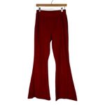 Aerie NWT Groove-On Ribbed Velour Flare Pants Womens M Red Cotton 70s Retro Photo 1