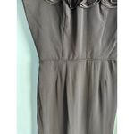 1960s Black Silk Wiggle Dress w/ Swiss Dot Sheer Panel Size M Photo 4