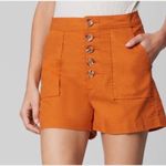 BLANK NYC Linen Blend High Rise Orange Shorts Size 31 In Firecracker Photo 3