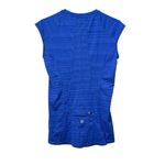 Athleta Shirt Size Small Active Cap Sleeve Blue 1/4 Zip Back Pocket Top Running Photo 1