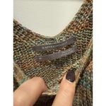 Anthropologie Space Dyed Knit Pullover Sweater Size XS Blue Green Plunge Back Photo 3