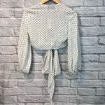 Alexis NWT  XS Nirav Crop Tied Black & White Polka Dot Wrap Long Sleeve Blouse Photo 7