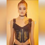 HOROSCOPEZ Bold Beauty Underbust Corset Top & Embroidered Mini Skirt Set Black Size XL Photo 9