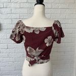 Sage New  the Label  Floral V-neck Front Knot Crop Top size S Photo 1