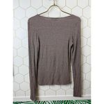 LNA Clothing Mauve Cut Out Ribbed Long Sleeve Top - Size - Small Photo 1