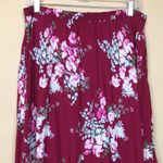 EXPRESS NWT Women’s Floral Print Magenta Eyelet Lace Hi-Low Maxi Skirt Photo 5
