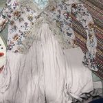 Gypsies & Moondust  Pink Retro Floral Lace Peek A Boo Flowy Mini Dress L Photo 1