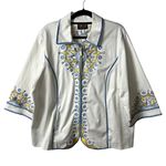 Bob Mackie  wearable art‎ embroidered zip up jacket women’s size XL Photo 0