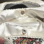 Vintage White Beaded Floral Tapestry Evening Handbag Small Romantic Hong Kong Photo 5