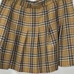 Wild Fable Tan Cream Pleated Mini Skirt Casual Plaid Clueless Skater Grunge L Photo 1