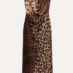 ZARA  Maxi plunge neck halter Dress Mesh Cheetah Animal print bodycon Photo 15
