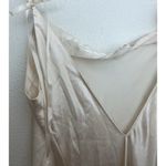 VTG Private Moments Satin Slip Dress Fairy Coquette Spaghetti Bow Tie V Neck XS Photo 6