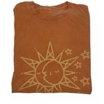 PacSun Womens Cotton Star Print Crew-Neck Short Sleeve T-Shirt Orange One Size Photo 3
