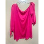 Shoedazzle Pink Blouse Top Womens Size S Tie Sleeve Off Shoulder Casual Photo 2