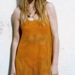 ZARA Mustard Midi Perforation Dress /Holiday Beach Bikini /Hollow Out Cover Up M Photo 0