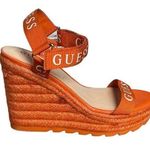 Guess Women Orange Spell Out Logo Ankle Strap Espadrille Sandal Shoe Photo 0