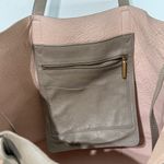 Cuyana Classic Structured Leather Tote Bag Pebbled Taupe Shoulder Work Bag Tan Photo 6