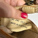 Fly London  Women’s Metallic Bronze Leather Wedge Sandals Size 10.5 Adjustable Photo 7