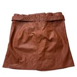 Free People East Of Eden Vegan High Rise Belted Pocket Mini Skirt Orange Size 30 Photo 3