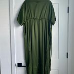 Eloquii  Womens Satin Boat Neck Waist Tie Elegant Chic Summer Maxi Dress Green 20 Photo 6