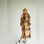 Free People NWT Cardi Plaid Faux Fur Coat $698 MSRP Photo 1