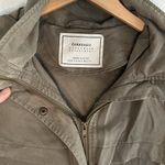 ZARA Green Jacket 100% Tencel Gorpcore Oversized Hooded Zip Snap Front Grunge Photo 8