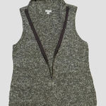 J. JILL Brown Marled Full Zip Mock Neck Sweater Vest Wool Blend Rib Trim Size M Size M Photo 0