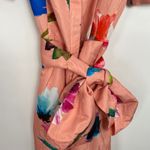 Sara Campbell Women's Rare Floral Print Belted Button Front Midi Shirt Dress 12 Pink Photo 6