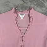 EXPRESS Shirt Womens Pink Chiffon Portofino Button Office Business Casual Small Photo 3