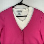 Sunday Brunch Vintage Shirt Cardigan Set Small Pink Flamingos Beaded Embroidered White Photo 1