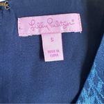 Lilly Pulitzer  Marquette Navy Blue Shift Tank Dress Fringe Flapper Mini Dress S Photo 6