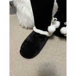 Unbranded black white boot socks mid calf side bowknot pom poms booties Size 9.5 Photo 3
