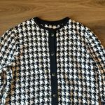 Vtg liola houndstooth cardigan button up long sleeve ladies wool Cotton size M White Size M Photo 1