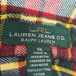 Ralph Lauren Lauren  Plaid Tartan Flannel Shirt Womens Size 2X Red Green Yellow Photo 2