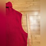 Womens Red 100% Cotton Minimalist Pullover Sleeveless Turtleneck Sweater,USA|LRG Size L Photo 5