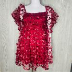 Thirty thirty Allison & Kelly Long Sleeve 3D Butterfly Mesh Mini Dress xs spring Red Photo 1