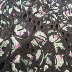 Rebecca Taylor Jumpsuit Clover Sleeveless Floral Black Pink Embroidered Lace Sm Photo 4