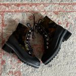 Schutz  Camo Combat Boots Size 6B Calf Hair Black Green Waterproof Lace Up Photo 2