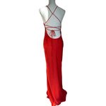 Line and Dot  Kira Maxi Dress in Tomato Red Medium New Womens Satin Gown Photo 5