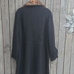 Mainbocher Black Trench Coat with Faux Fur Collar 100% Wool Size M Photo 5
